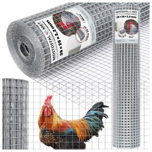 Siatka zgrzewana hodowlana ocynk 25x25x2,2mm (20m2)