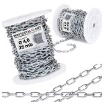 Łańcuch gospodarczy D1 fi 4 mm ocynkowany – szpula 25 mb