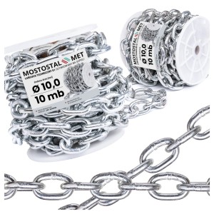 Łańcuch gospodarczy D1 fi 10 mm ocynkowany – szpula 10 mb